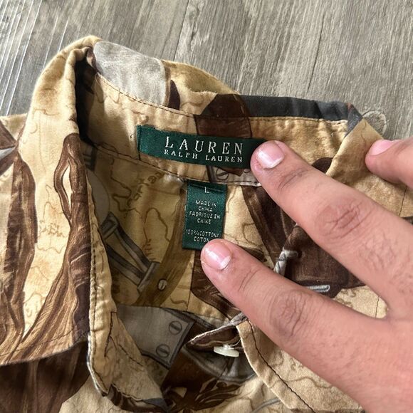 Vintage Lauren Ralph Lauren Equestrian Long Sleeve Shirt Size Large - Picture 4 of 7